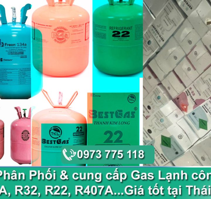 Chuyên Phân Phối & cung cấp Gas Lạnh công nghiệp tại Thái Bình